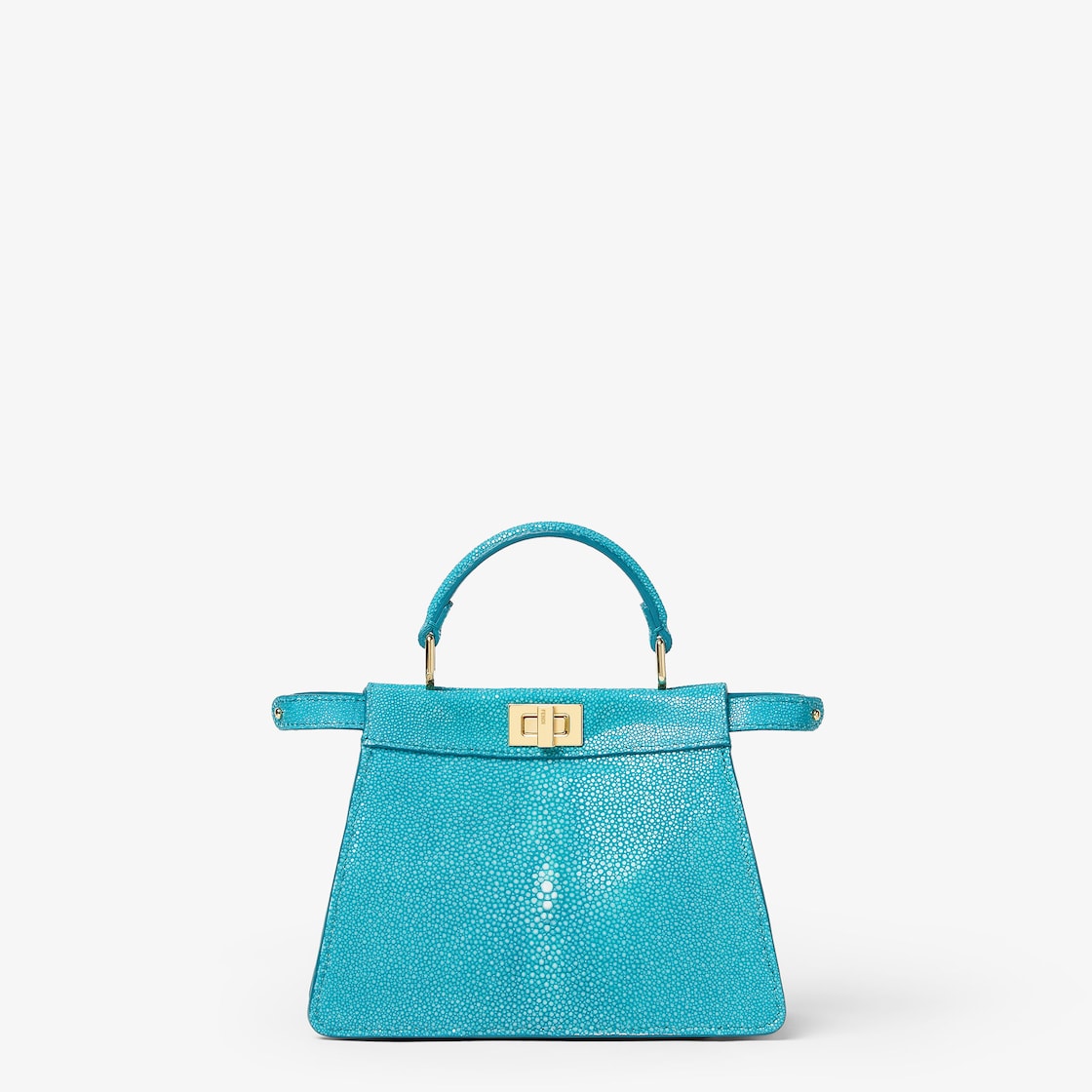 FENDI Peekaboo ISeeU Petite Turquoise stingray leather bag - Image 1